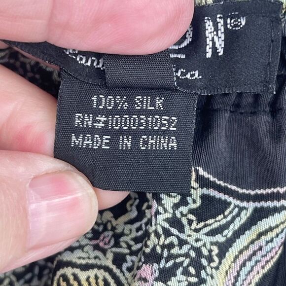 Citron Santa Monica Multicolor Floral Silk 2 Piece Top and Pants Set Size 0X - Picture 10 of 10